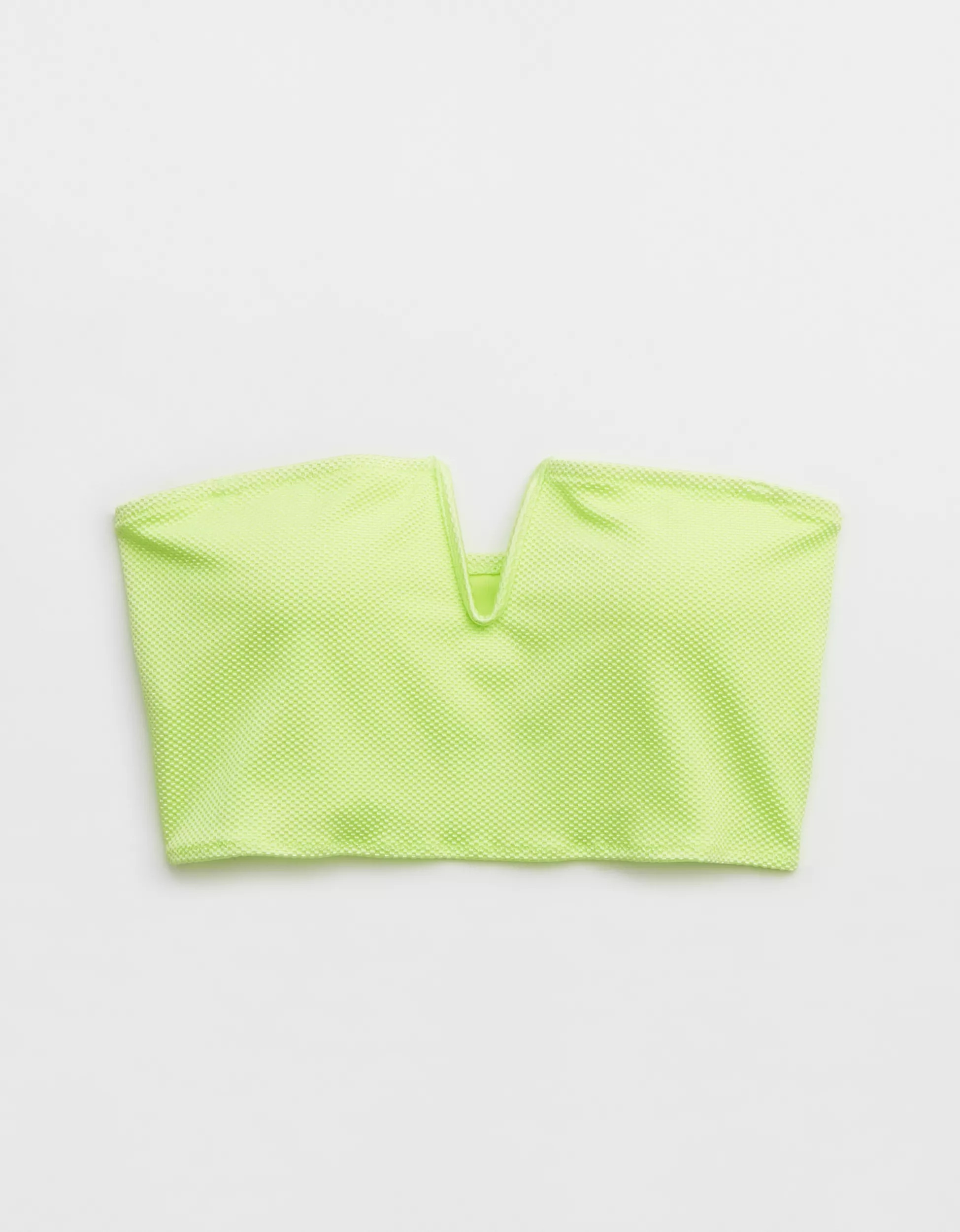 Aerie Shine Pique V Wire Bandeau Bikini Top | Aerie