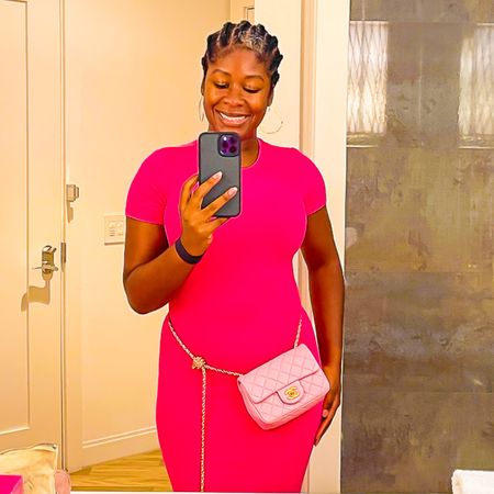 Barbie maxi dress for dinner. 

Date night all pink Chanel bum bag body on maxi Amazon find

#LTKstyletip #LTKFind #LTKunder50