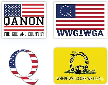 Meme Speech - Q Flag Assortment Sticker Pack (4-Pack) WWG1WGA / Qanon The Great Awakening Glossy ... | Amazon (US)