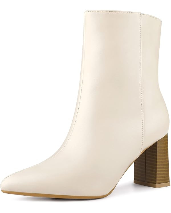 Perphy Pointed Toe Boots Block High Heels Ankle Booties for Women | Amazon (US)