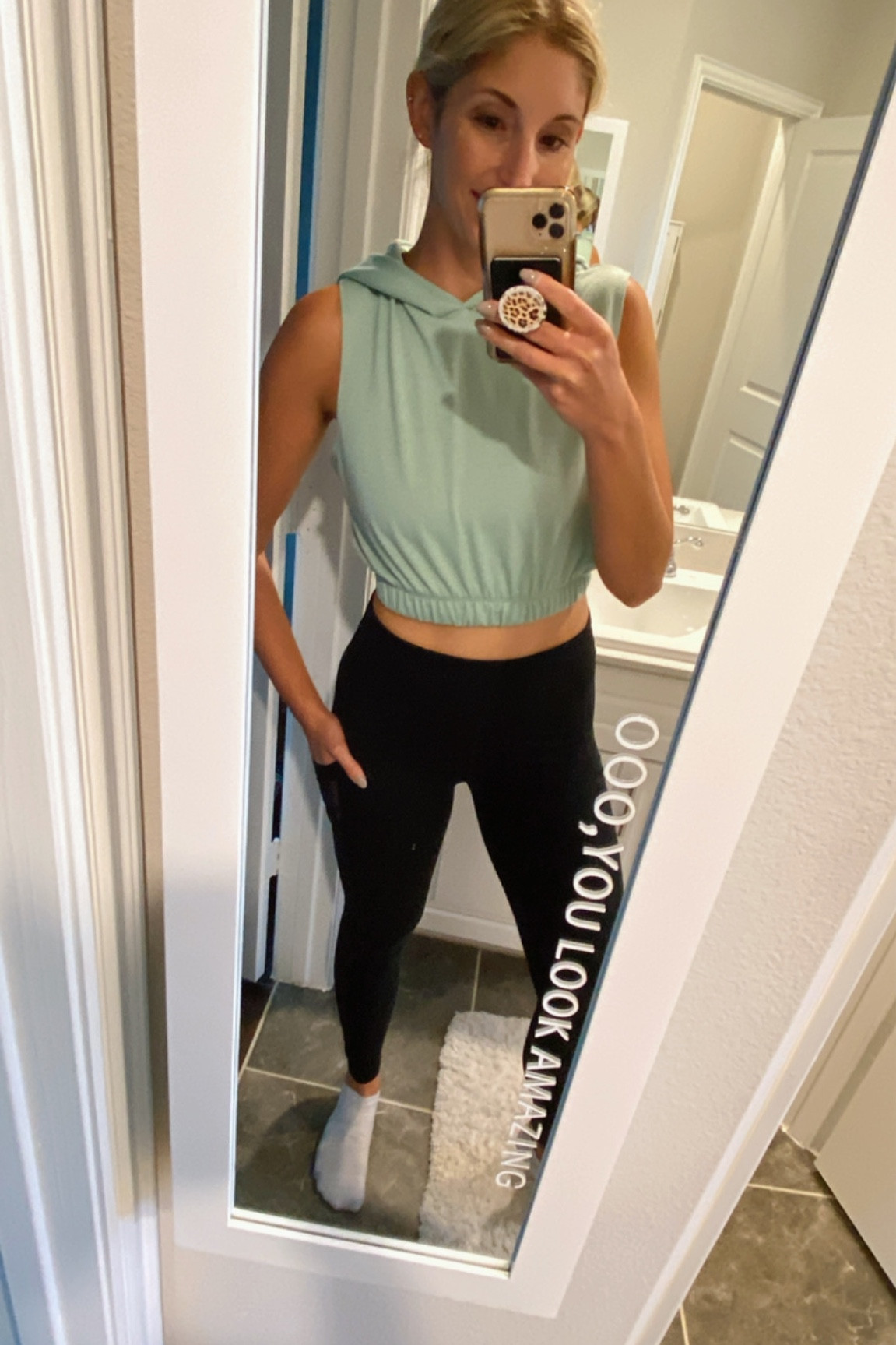 Day 3 of Trick or Chic represents real life -  I coached all day in these leggings & opened at 5:30 AM so athleisure it is 💛

Couldn’t tag the top - it’s from last year, but found some cute Amazon alternatives. Leggings are my GO TO from Fabletics for coaching. 

#LTKfit #LTKunder50 #LTKunder100