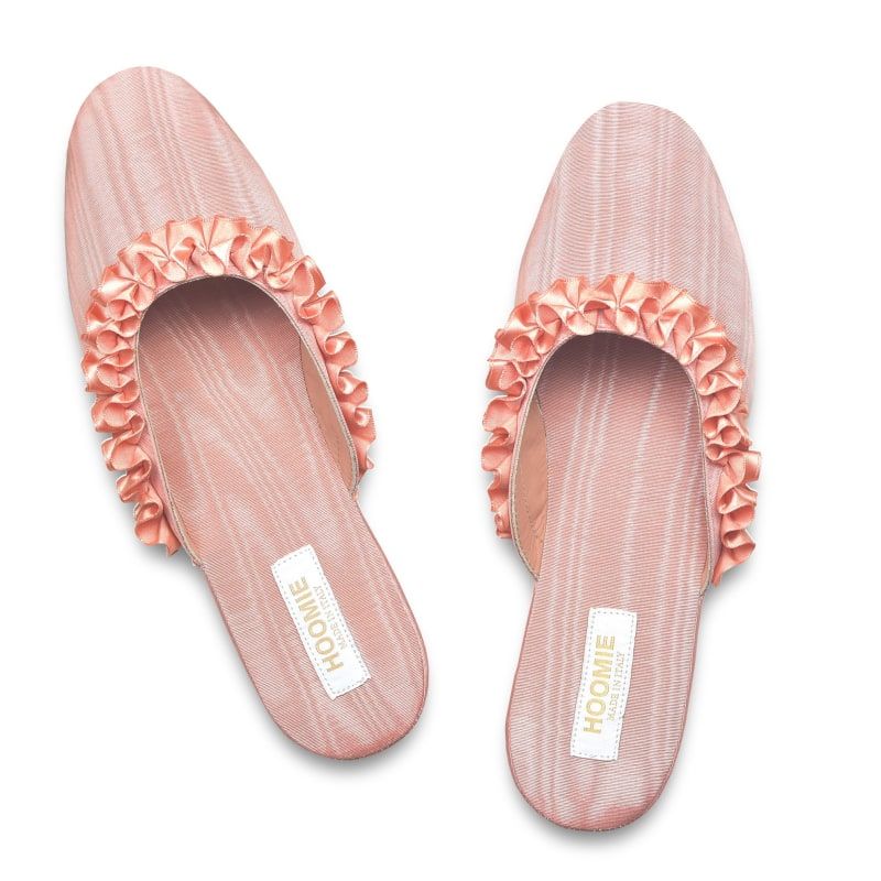 Courtyard Handmade Moiré Slippers Rose Gold | Wolf and Badger (Global excl. US)