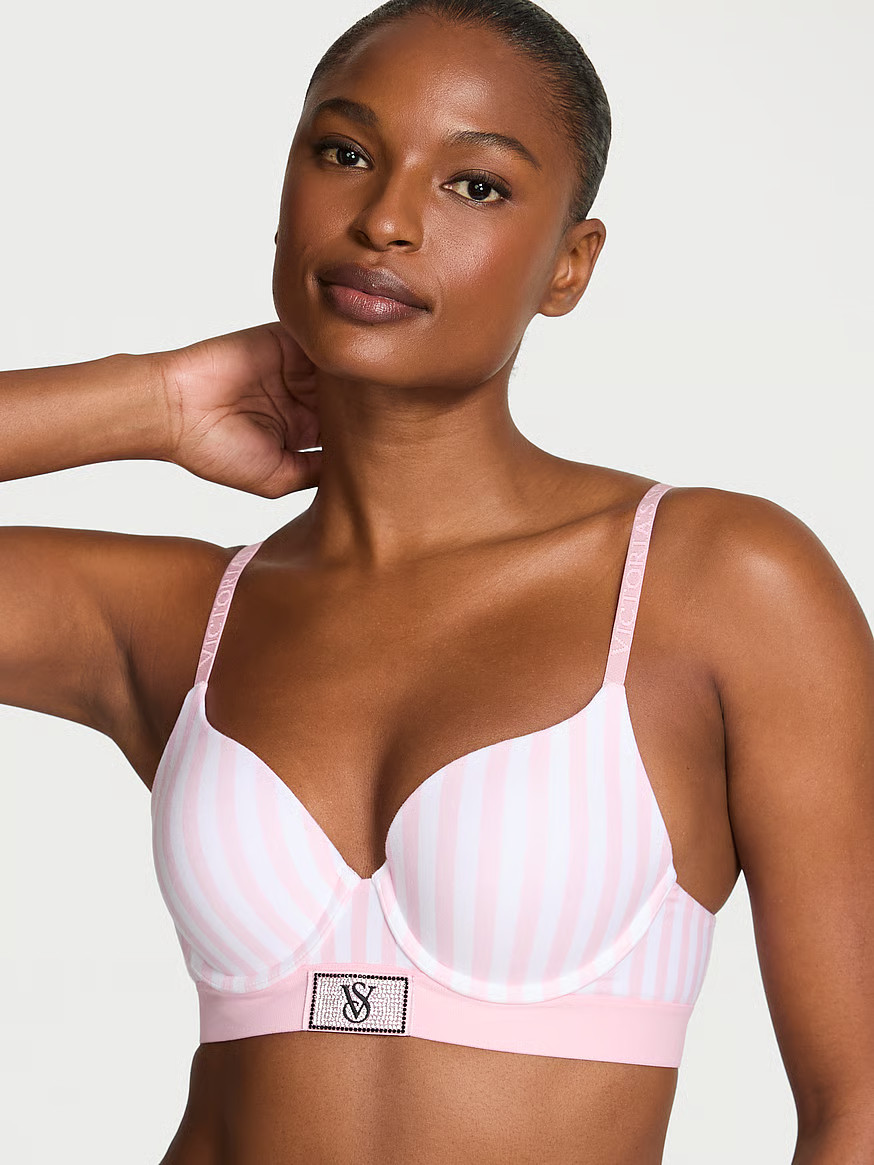 Buy Perfect Shape Shine Patch Push-Up Bra, Pink Stripes - Order Bras online - Victoria's Secret U... | Victoria's Secret (US / CA )