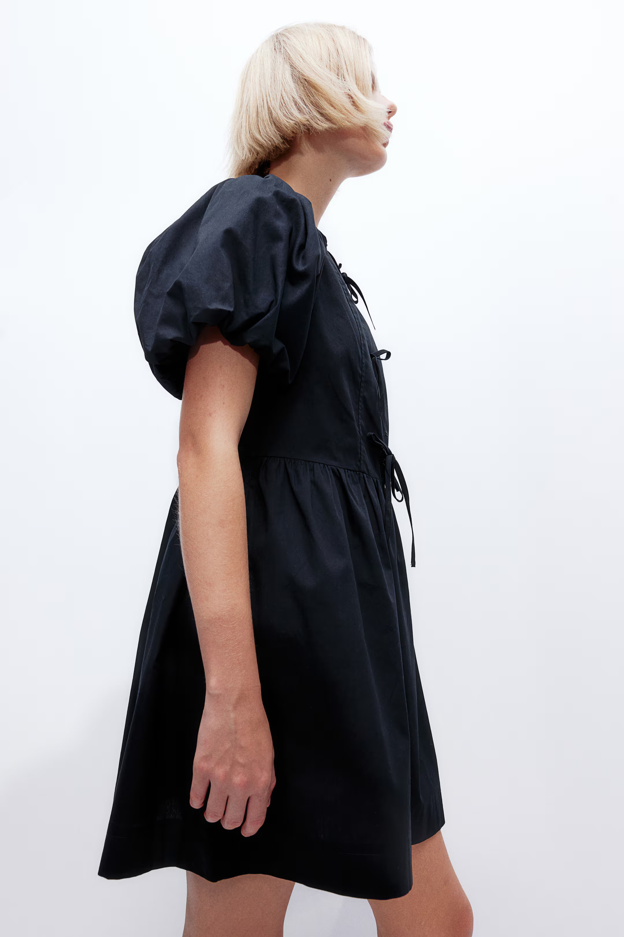 Tie-detail Puff-sleeved Dress | H&M (US + CA)