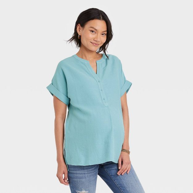 Short Sleeve Button-Front Maternity Shirt - Isabel Maternity by Ingrid & Isabel™ | Target