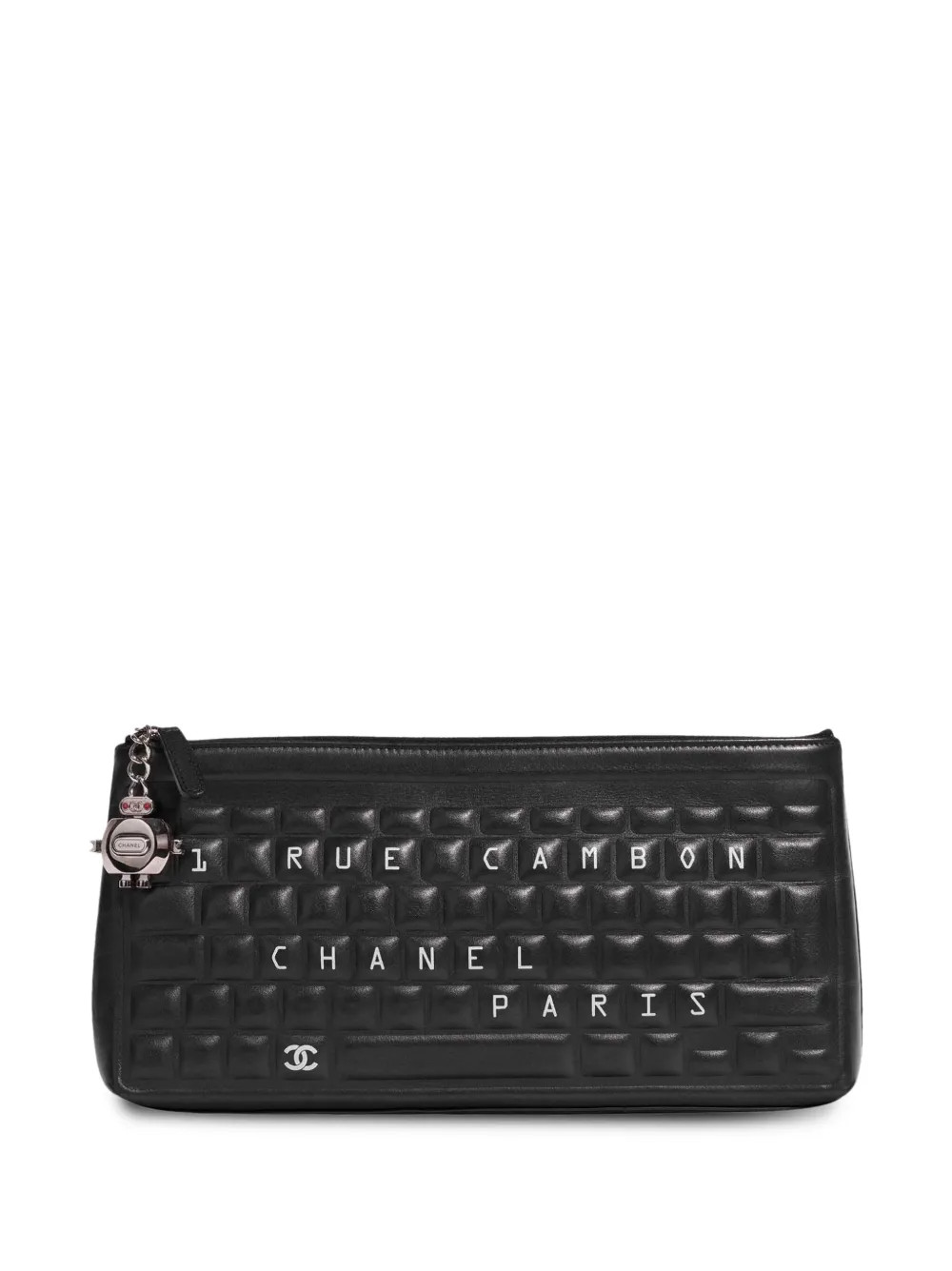 CHANEL Pre-Owned 2017 Iconic Novelty Keyboard Clutch Bag | Black | FARFETCH | Farfetch Global