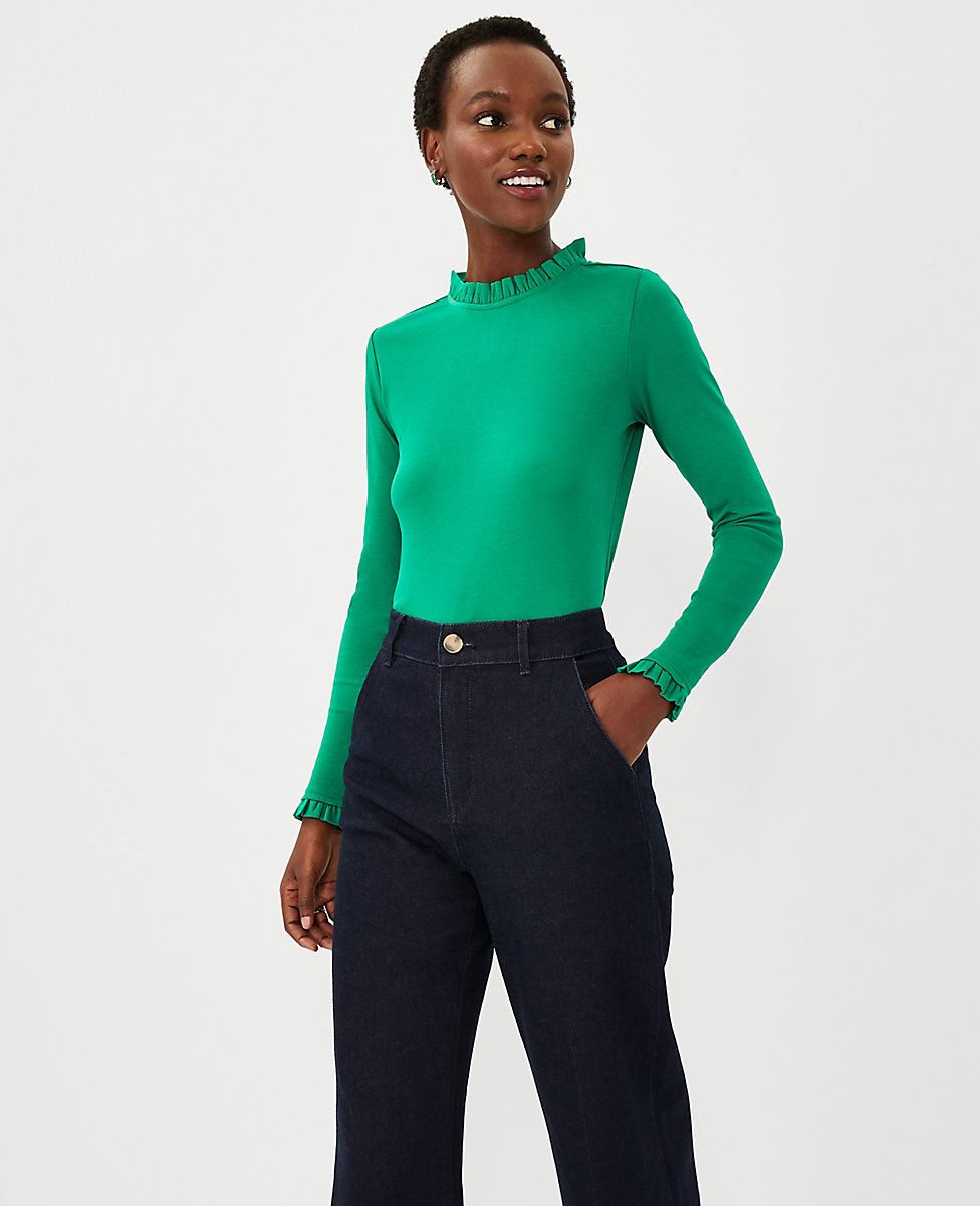 Ruffle Trim Top | Ann Taylor (US)