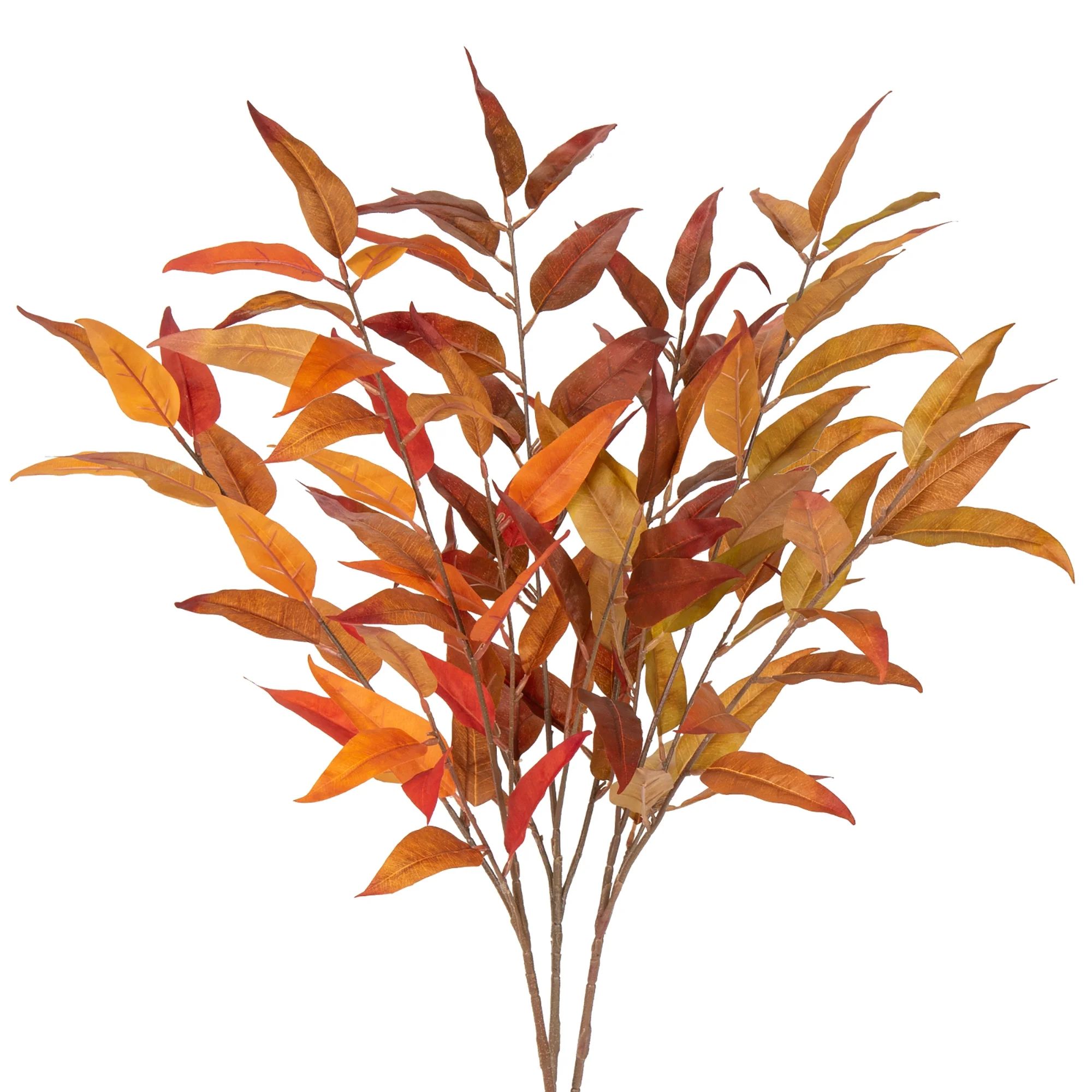 32"Artificial Eucalyptus Fall Leaves Branches Autumn Floral Arrangements Festival Decor | Walmart (US)