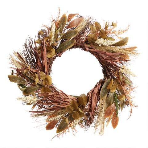 Faux Fall Grasses Wreath | World Market