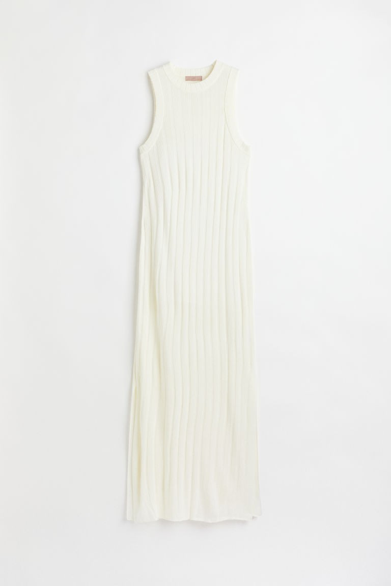 H & M - Rib-knit Maxi Dress - White | H&M (US + CA)
