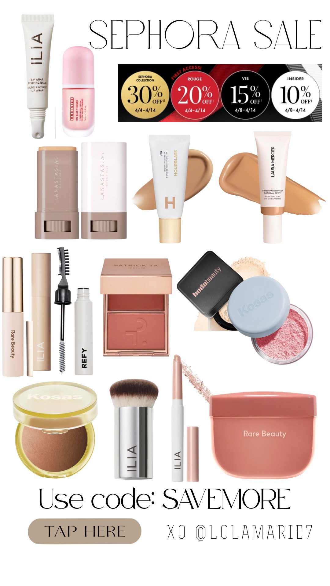 Alex’s Sephora Sale Picks!

Shades/Colors:
Anastasia Skin Tint: Shade 10
Patrick TA Blush: She’s Blushing
Laura Mercier: 3N Sand
Hourglass: color 8
Kosas Bronzer: Escape 

#sephorasale

#LTKGiftGuide #LTKBeauty #LTKSaleAlert