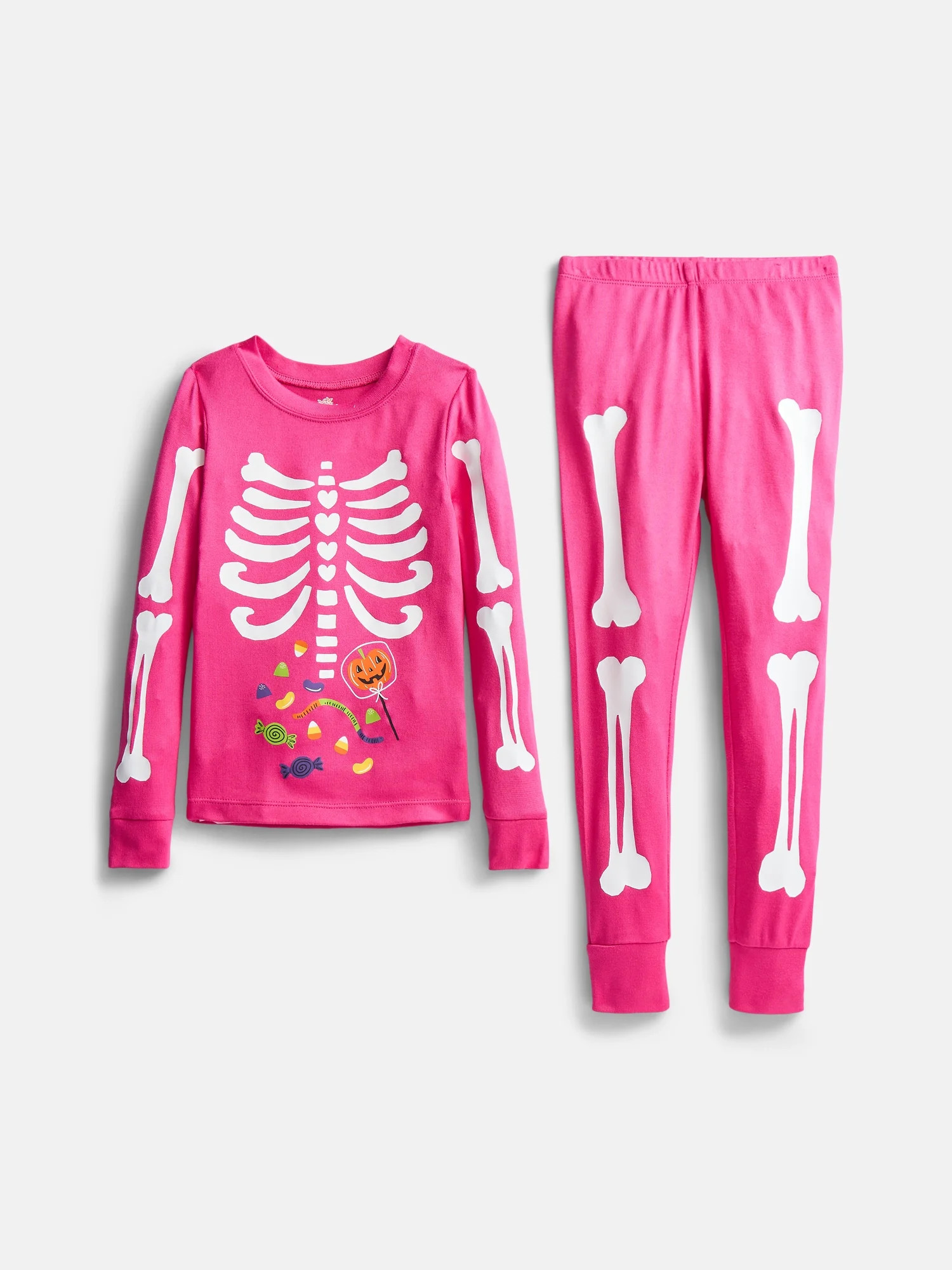 Halloween Girls' Tight Fit Long Sleeve Top and Pants Pajama Set from Way to Celebrate, 2-Piece, S... | Walmart (US)