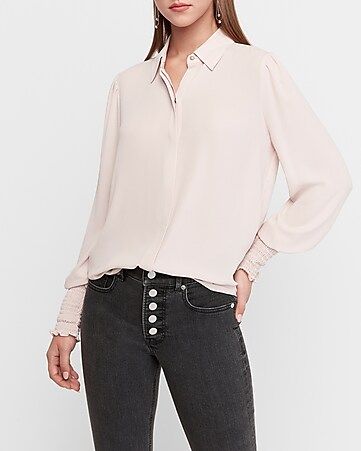 Smocked Cuff Shirt | Express