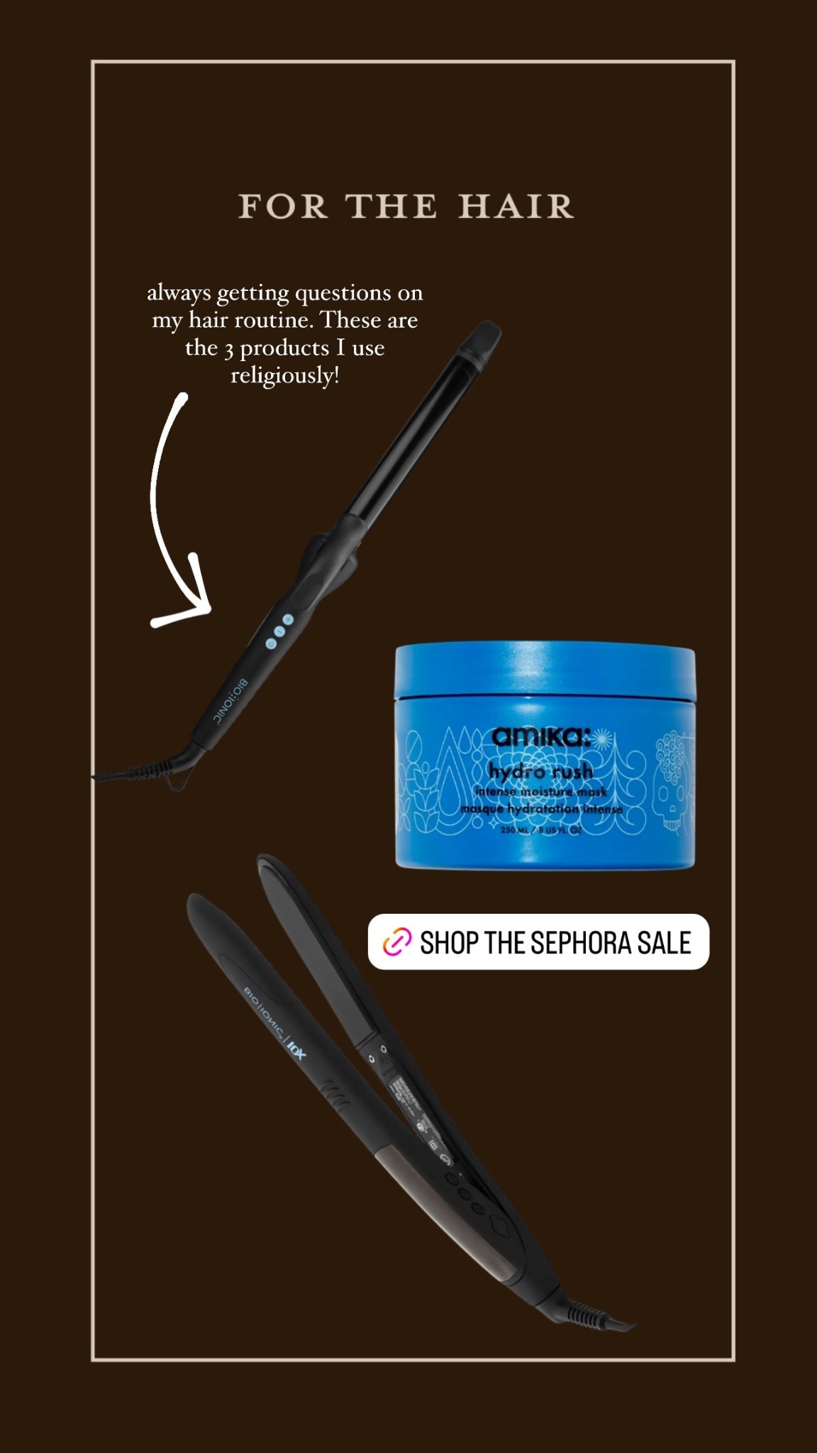While my Sephora sale recommendations by category! This is FOR THE HAIR. I use these three religiously. The Amika mask was recommended to me by mt hair dresser to lock in moisture and I’ve really seen a difference in the shine and texture of my hair 😍

#LTKFindsUnder100 #LTKSaleAlert #LTKBeauty
