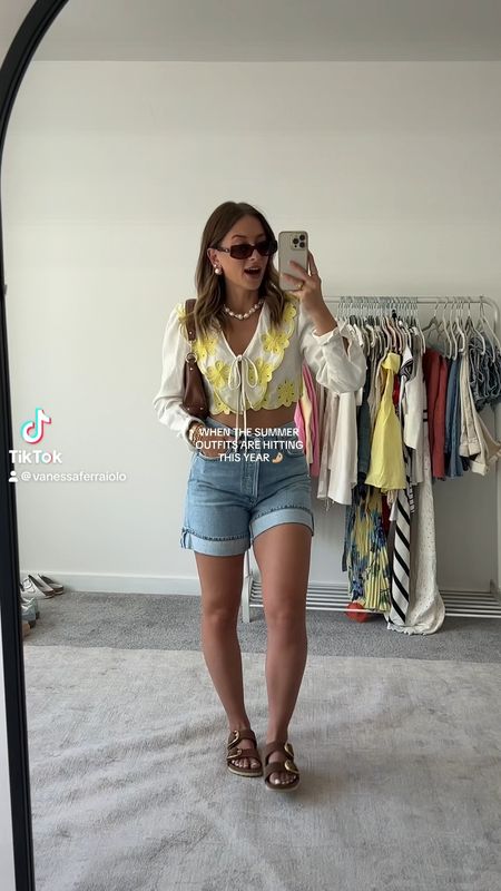 6/10/24 Casual summer outfit 🫶🏼 Agolde shorts, Jean shorts, summer fashion, summer outfit inspo, free people style, free people outfits, Birkenstock sandals, Birkenstock big buckle sandals, casual summer outfits, casual outfit inspo

