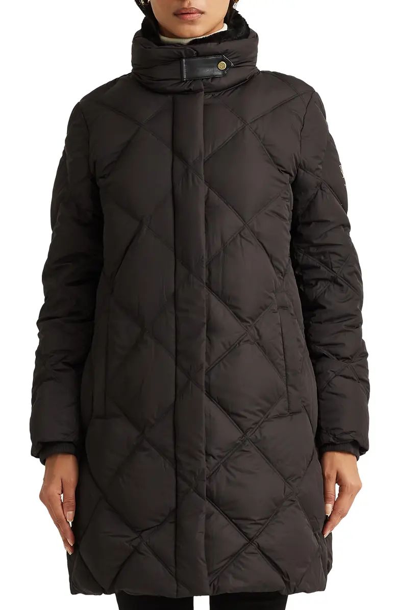 Lauren Ralph Lauren Down Puffer Jacket with Removable Faux Fur Bib | Nordstrom | Nordstrom