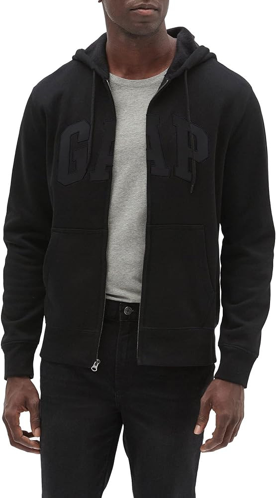 GAP Logo Heritage Hoodie Hooded Full Zip Sweatshirt | Amazon (US)