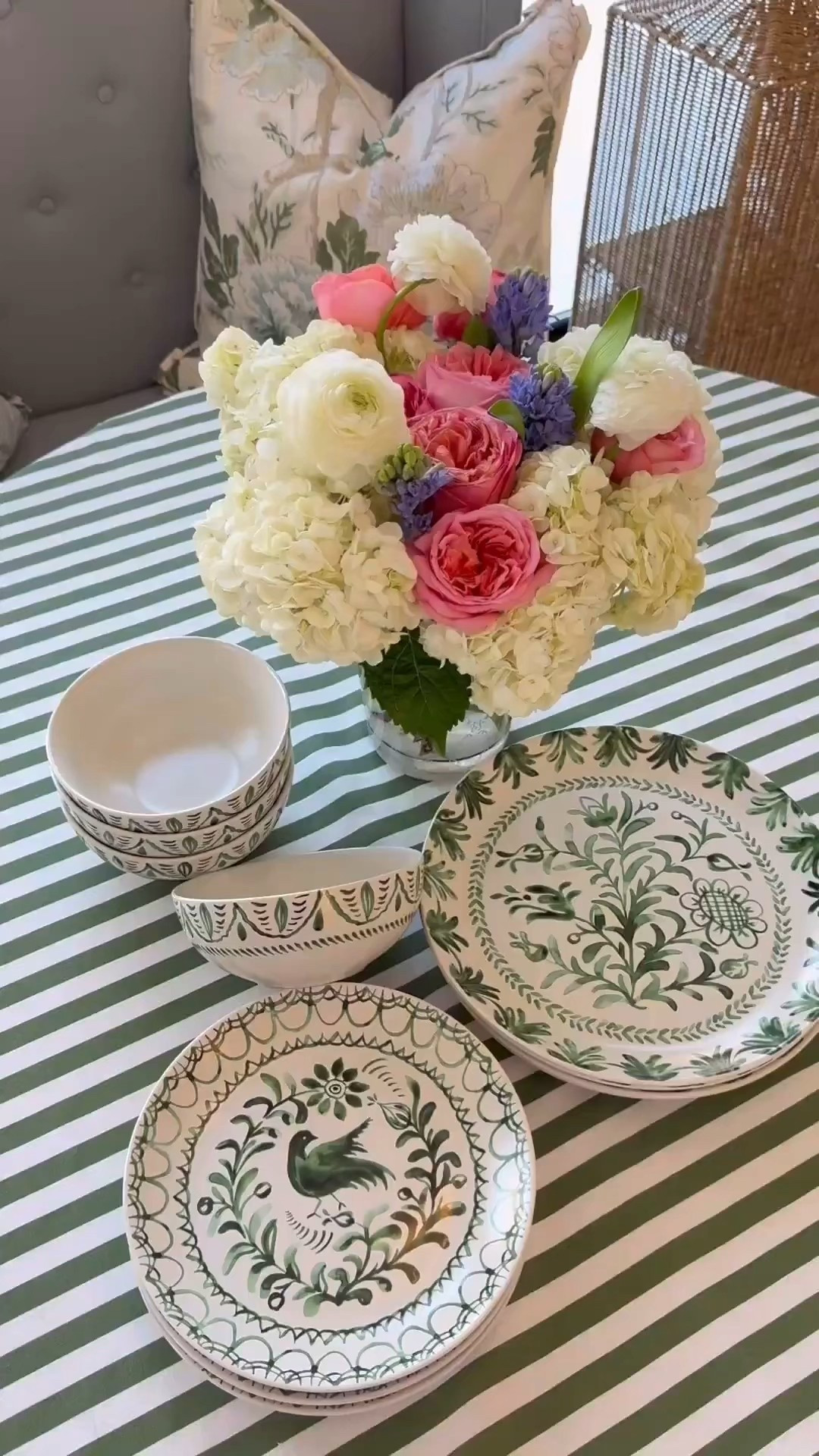 Green and white with a touch of florals. It's the sweetest combo for a table that feels fresh, pretty, and perfectly inviting.


#LTKHome