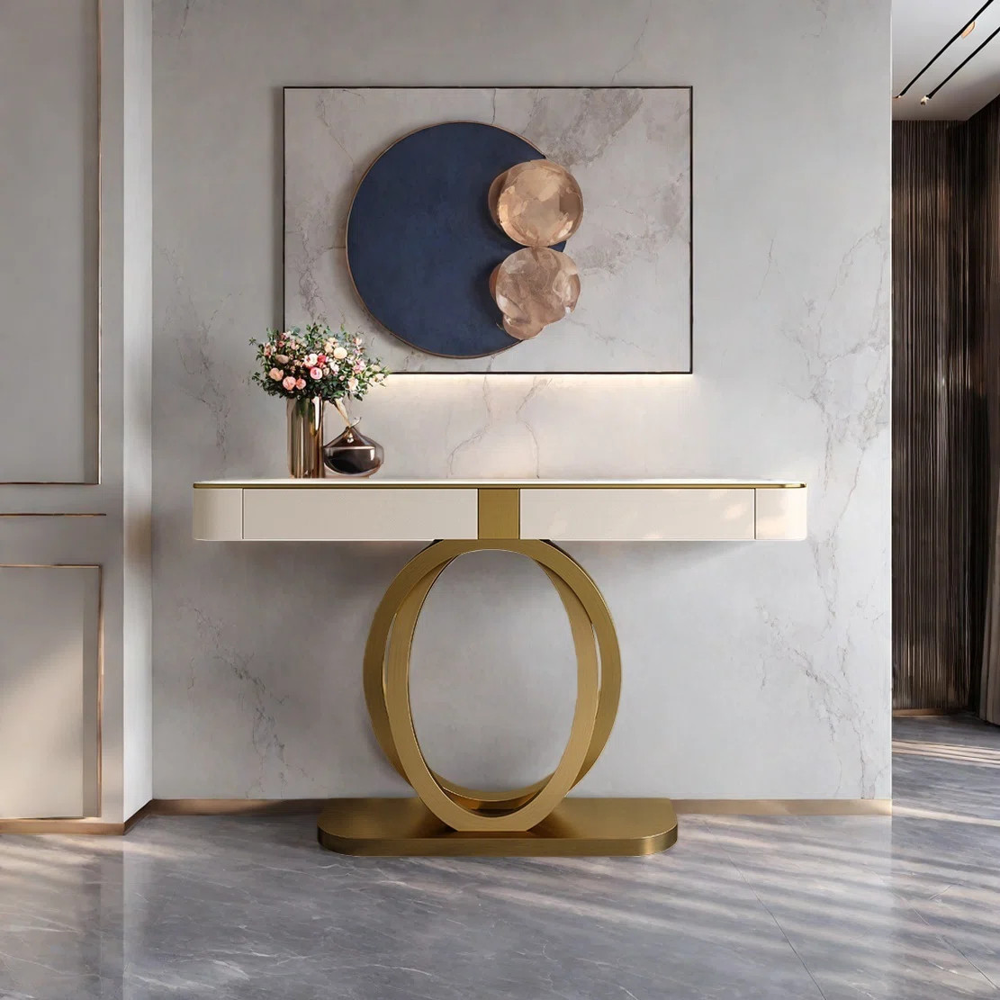 Modern Minimalist Luxury Art Console Table | Wayfair North America