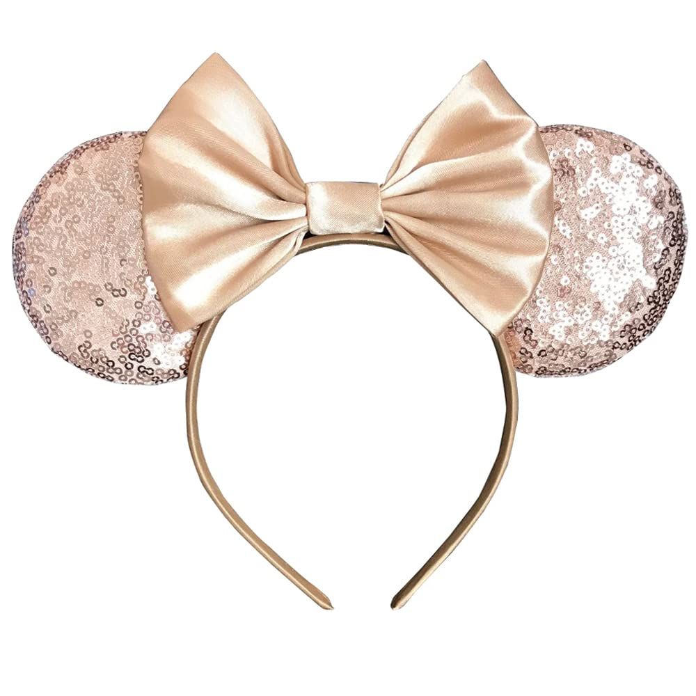Foeran Mouse Ears Headbands, Sequin Mouse Ears Headband with Bow for Kids Adults Women, Accessori... | Amazon (US)