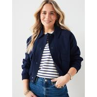 X Hattie Bourn Premium Twill Bomber Jacket - Navy | Very (UK)
