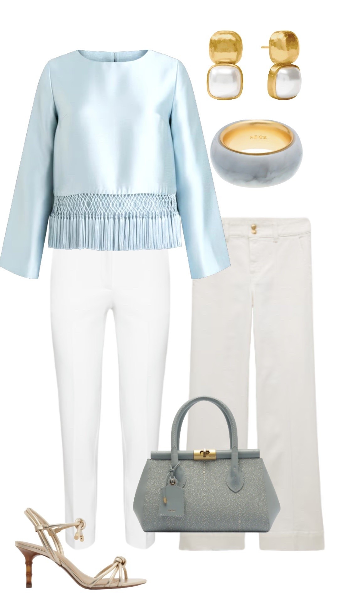 We love this color combination for summer. We found a pair of ankle pants or a pair of wide leg white denim.

#LTKootd #LTKSeasonal