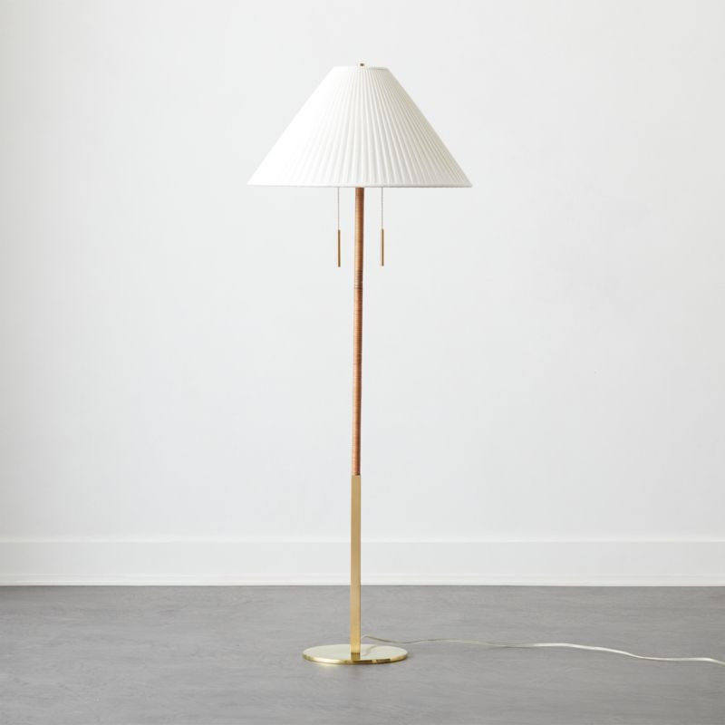 Pogo Brass and Cane Floor Lamp + Reviews | CB2 | CB2