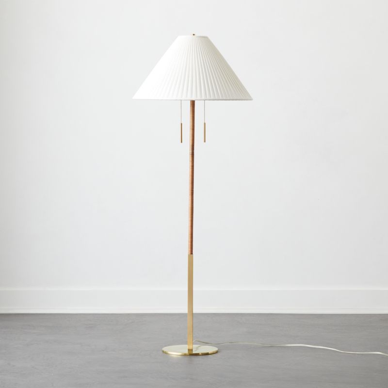 Pogo Brass and Cane Floor Lamp | CB2 | CB2