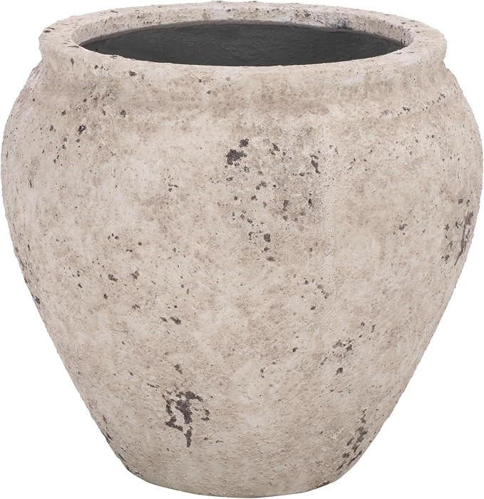 SAFAVIEH Outdoor - Ramsey Planter Pot with Drainage - Antique White Ficonstone Cement - Weather R... | Amazon (US)