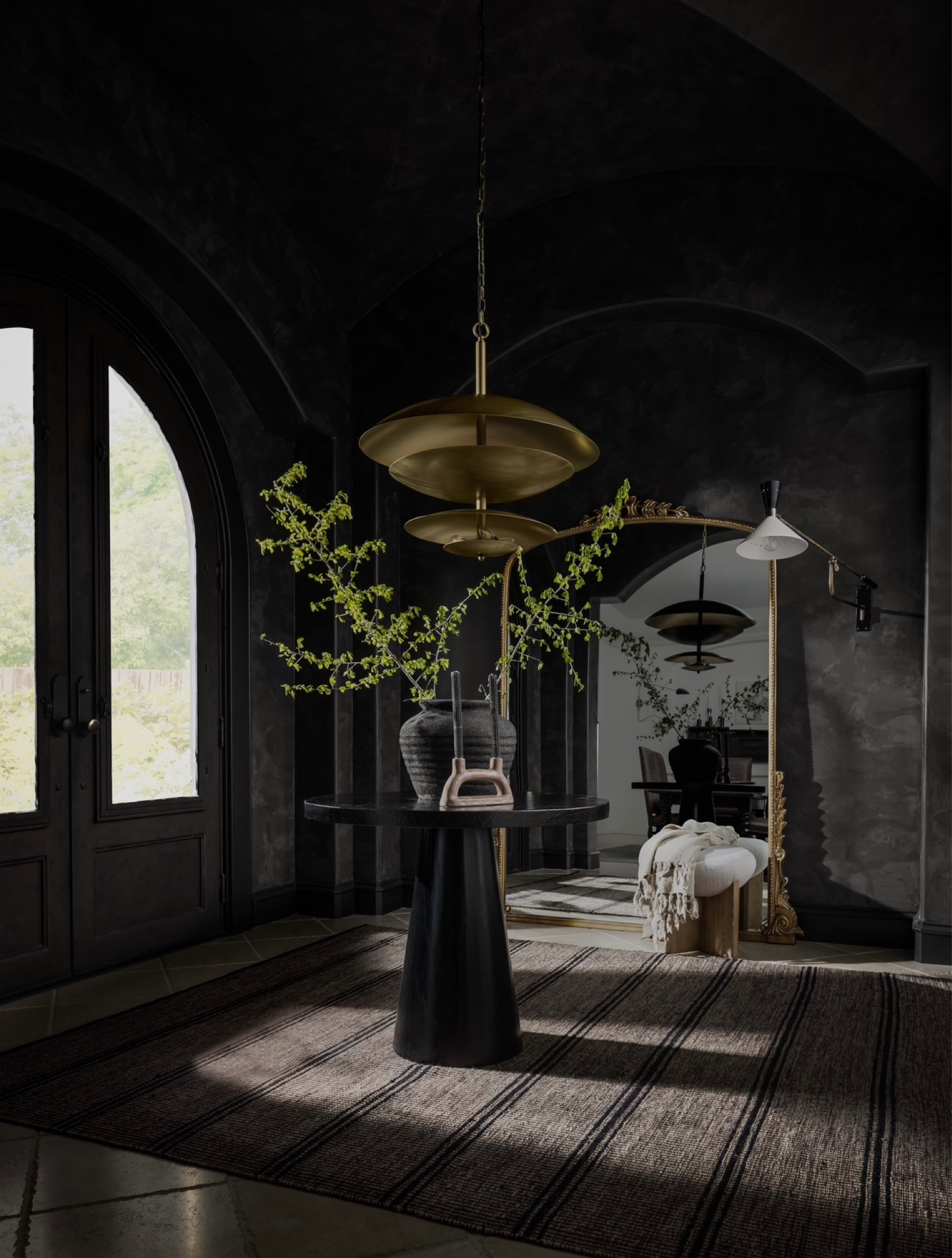 Shop this luxurious and moody entry from our project that effortlessly marries traditional and modern design 🖤 

#LTKhome