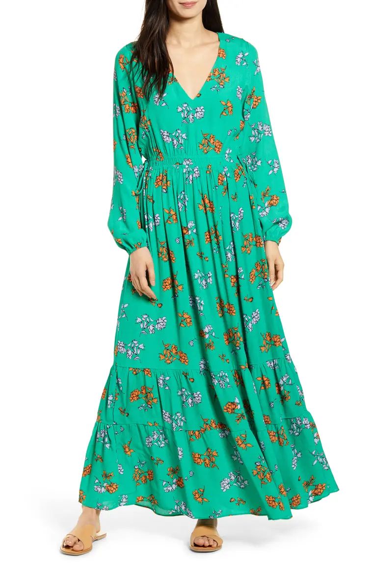 Get Lucky Long Sleeve Floral Maxi Dress | Nordstrom