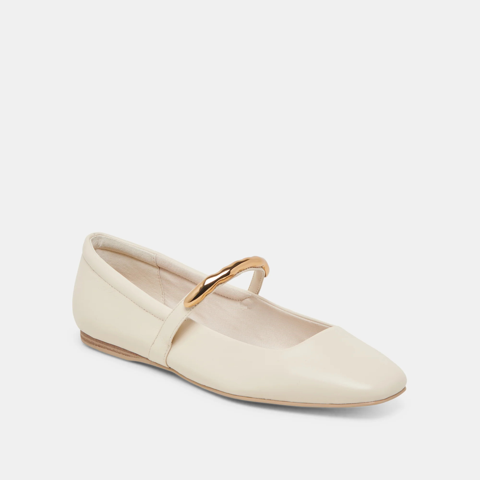 RADYA BALLET FLATS CREME LEATHER | DolceVita.com