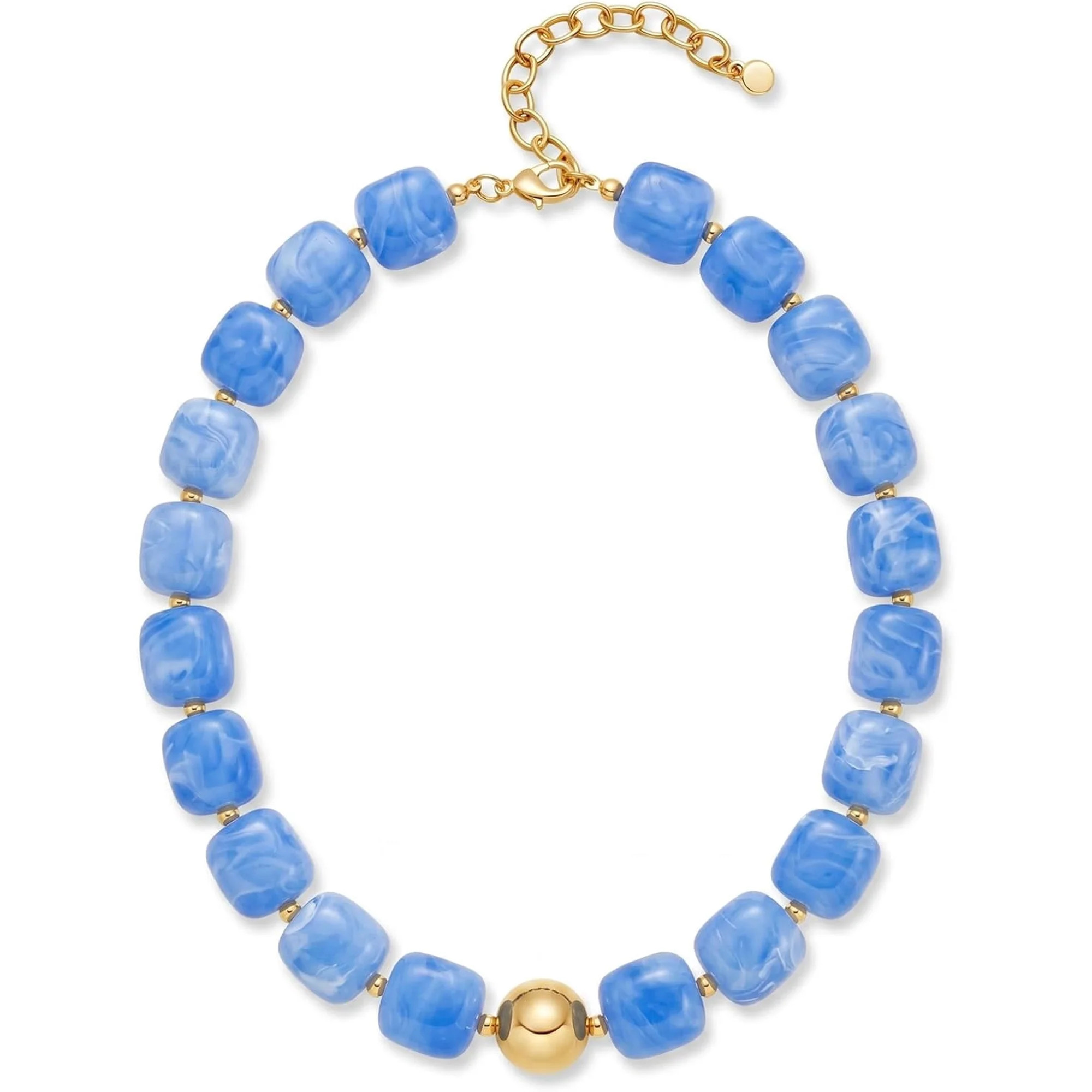 Summer Beach Jewelry Chunky Beaded Necklace for Women Trendy Statement Big Colorful Bubble Resin ... | Walmart (US)