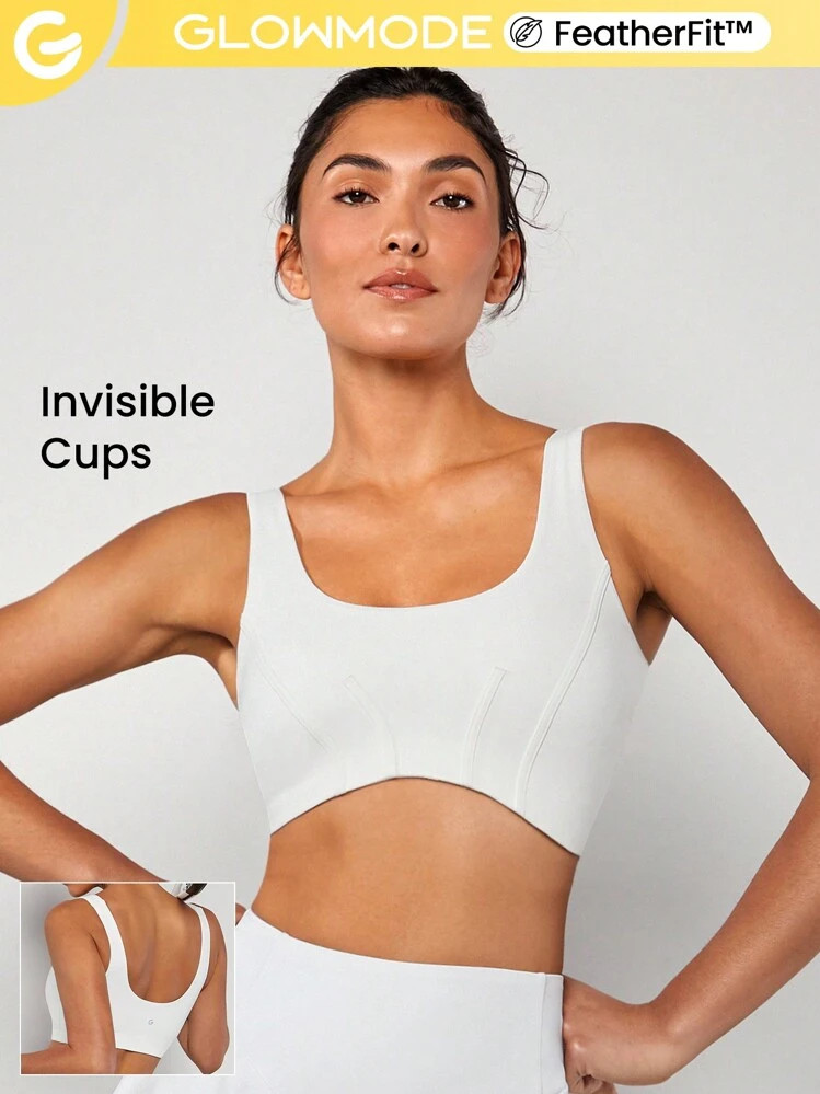 GLOWMODE FeatherFit™ Glow Figure Corset-Effect Sports Bra | SHEIN