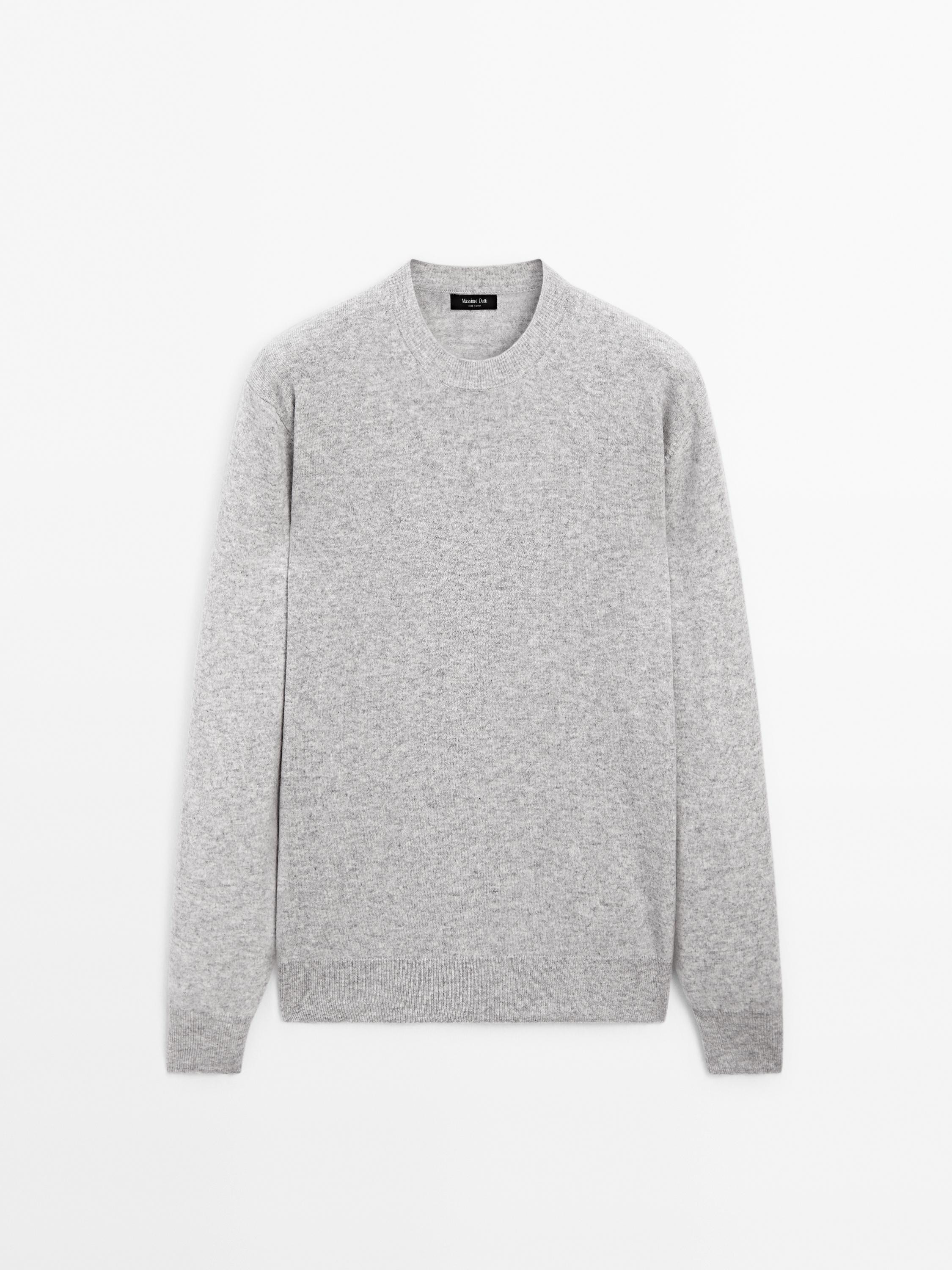 Pullover Wollmischgewebe Rundausschnitt · Grau Meliert, Marineblau, Dunkles Khaki, Bordeaux · P... | Massimo Dutti DE