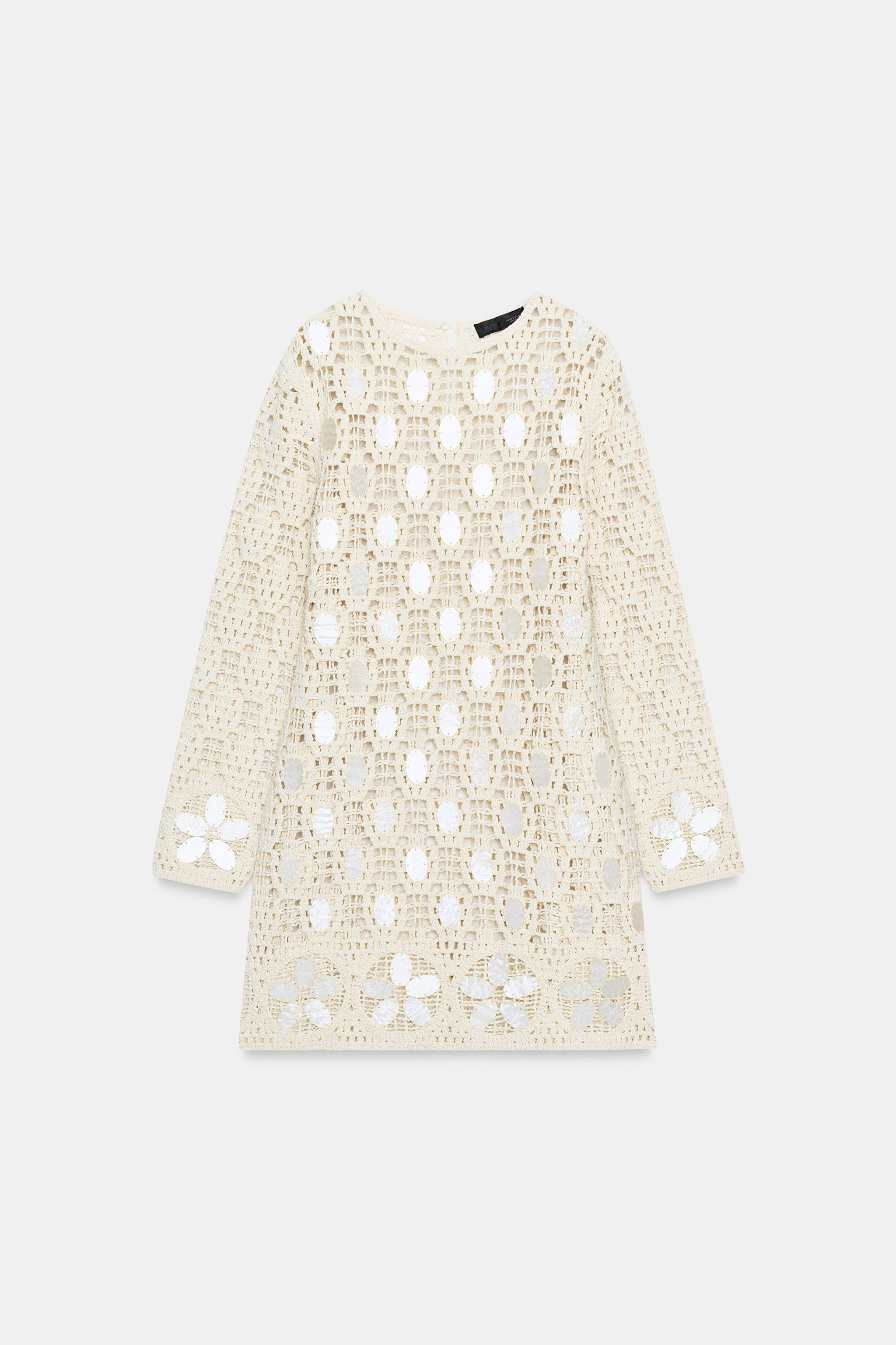 BEADED OPEN-KNIT DRESS | Zara US