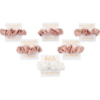 5 Rose Gold Bachelorette Party Hair Tie + 1 White Bride Satin Scrunchie To Have & Hold Your Back Car | Etsy (US)