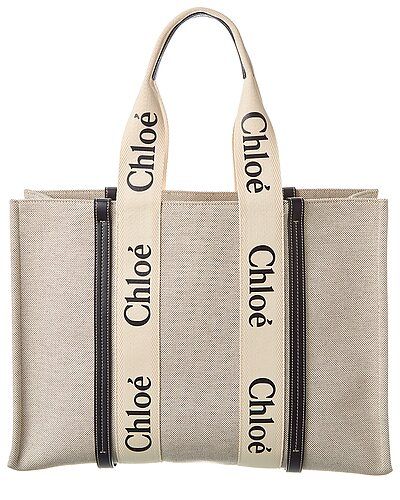 Chloé Woody Large Canvas & Leather Tote | Gilt
