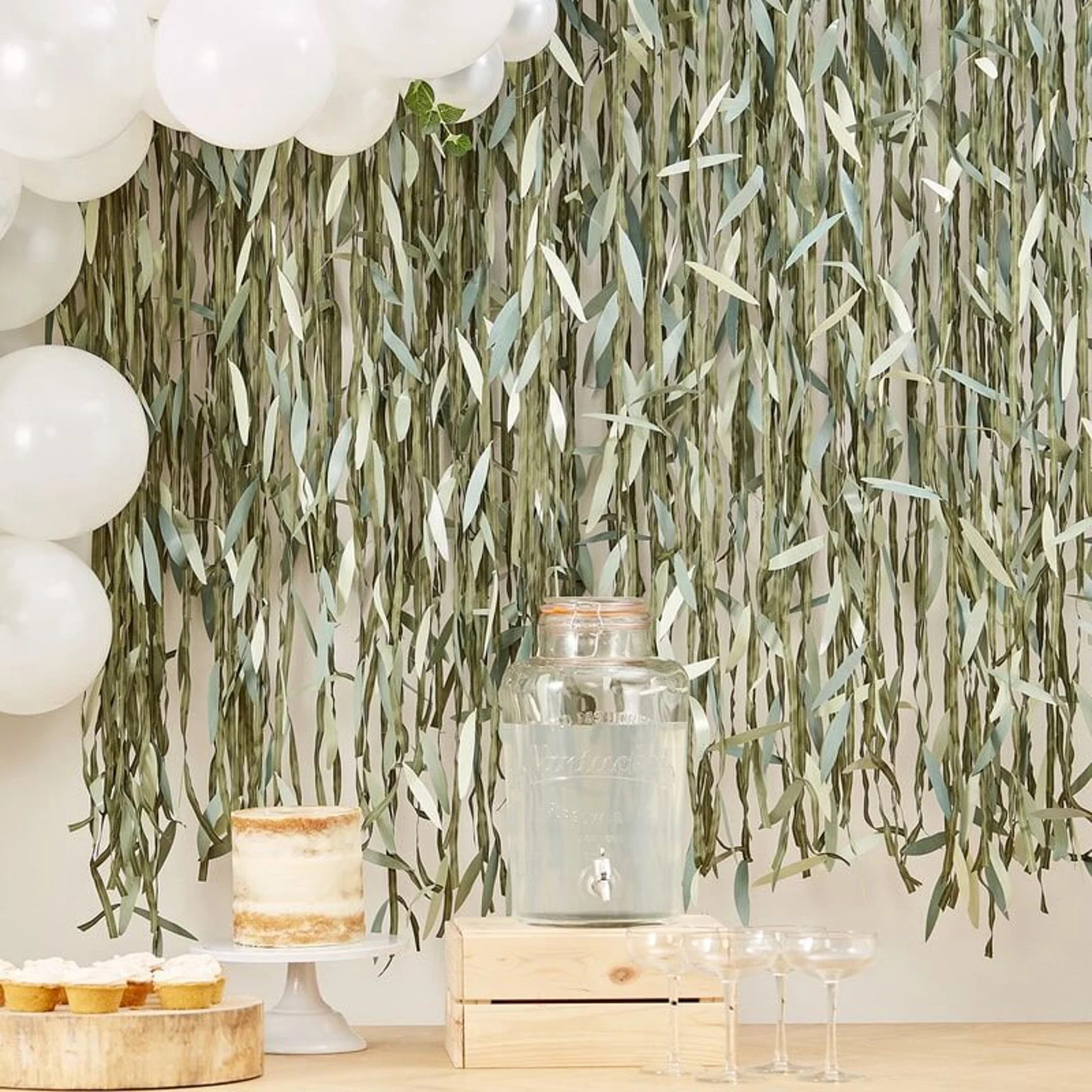 Botanical Leaf Ribbon Backdrop: Baby Shower, Wedding Reception, Photo Booth Prop | Etsy (Global)