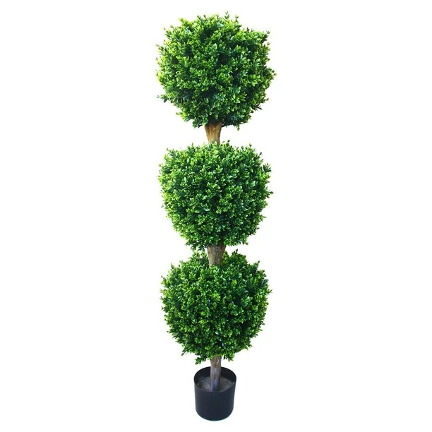 5 Foot Artificial Hedyotis Large Faux Potted Topiary Plant by Pure Garden - Walmart.com | Walmart (US)