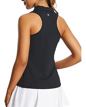 BALEAF Women's Golf Shirts Tank Tops Sleeveless Tennis Polo Racerback with Zipper Collar Athletic... | Amazon (US)