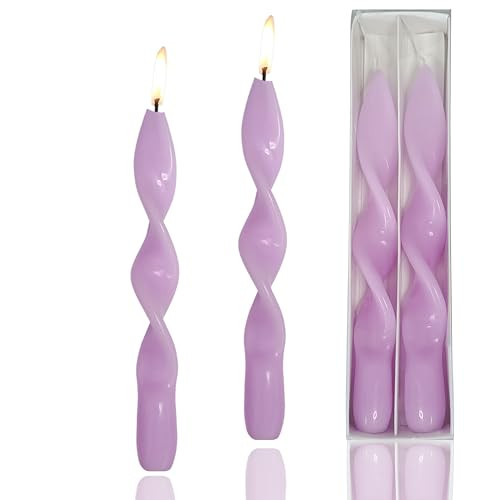 Purple Unity Candles- Twisted Taper Candles Spiral Candlesticks - 8 Inch Handmade Unscented Dinner Candle for Wedding Holiday Christmas Gift | Amazon (US)