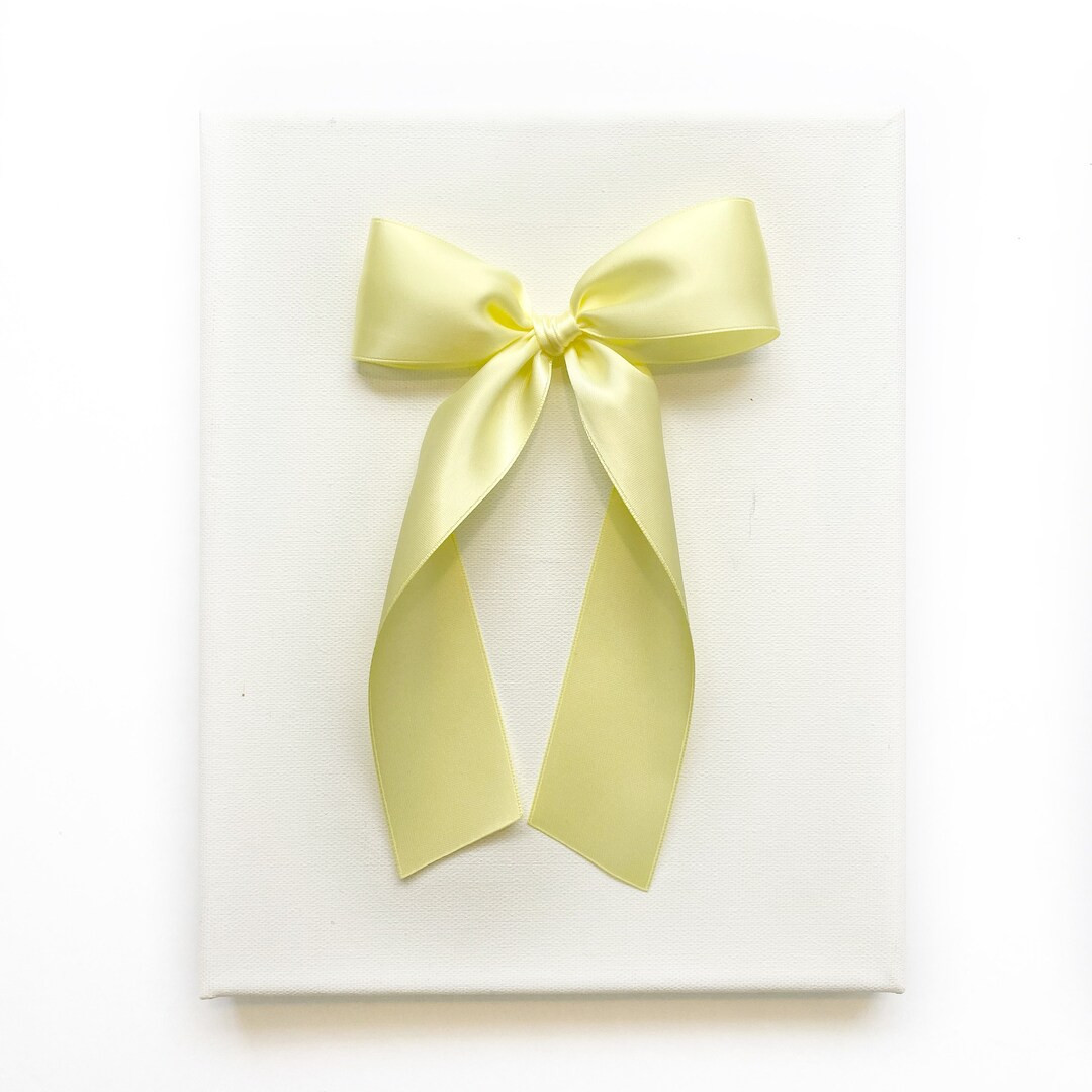 Luxe Satin Bow // Maize Yellow - Etsy | Etsy (US)