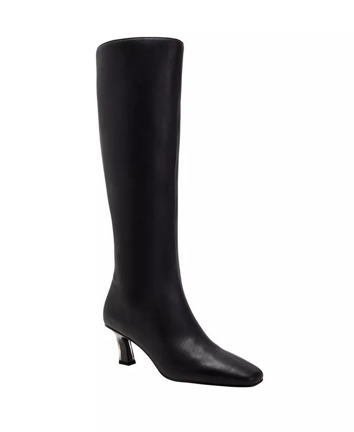 Women's The Zaharrah Square Toe Kitten Heel Regular Calf Boots | Macy's