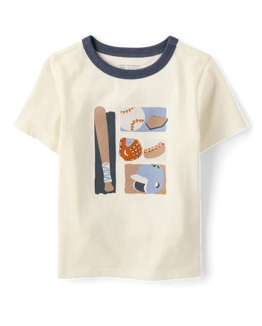 Baby And Toddler Boys Baseball  Graphic Ringer Tee - cream | The Children's Place