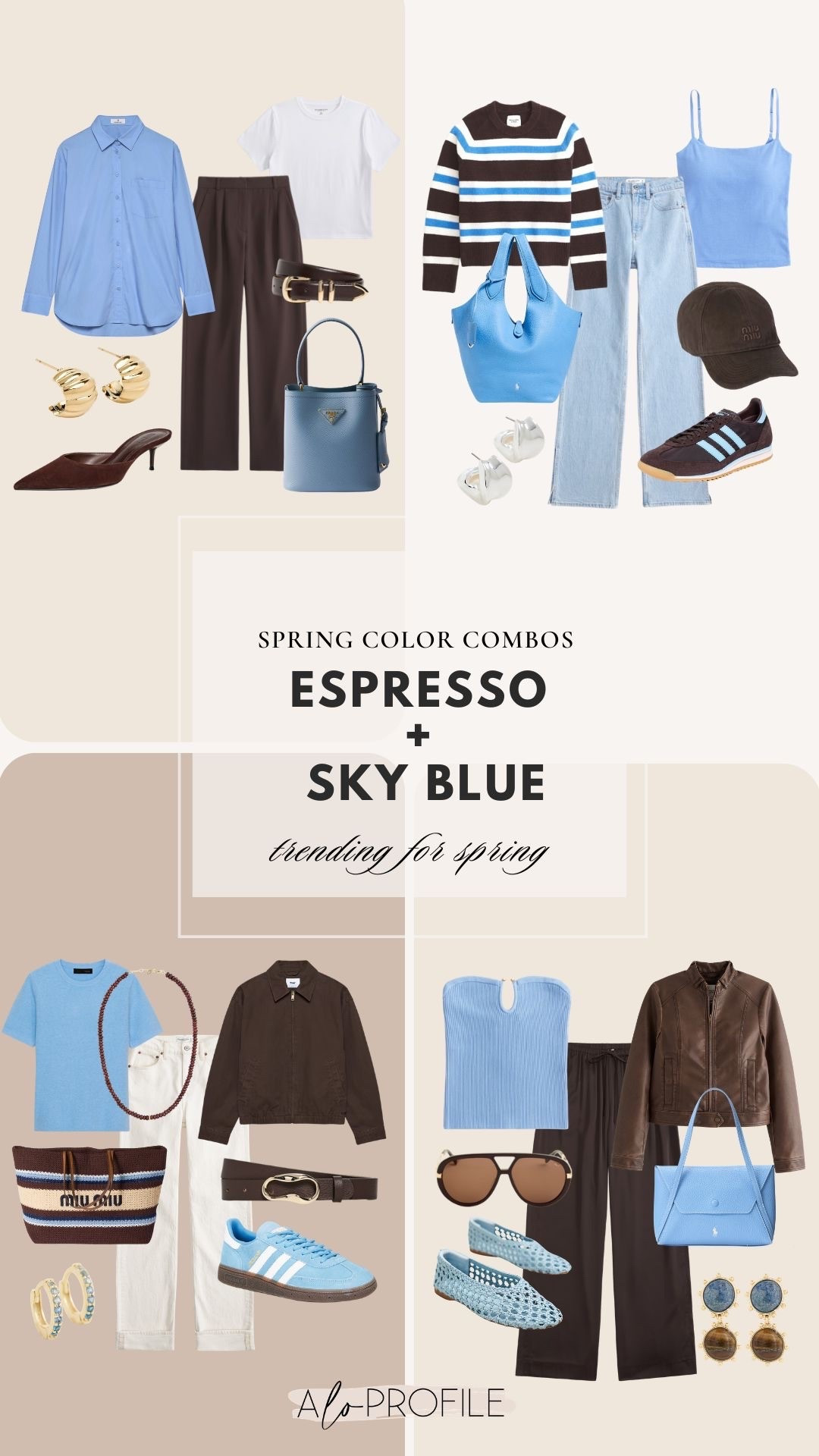 Spring Color Combos: Espresso + Sky Blue🐻🤎👜💙🦋🔹🩵