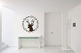 Christmas Wreath Deer Animal Winter Holiday Wall Vinyl Sticker Car Mural Decal Art Decor LP5264 | Amazon (US)