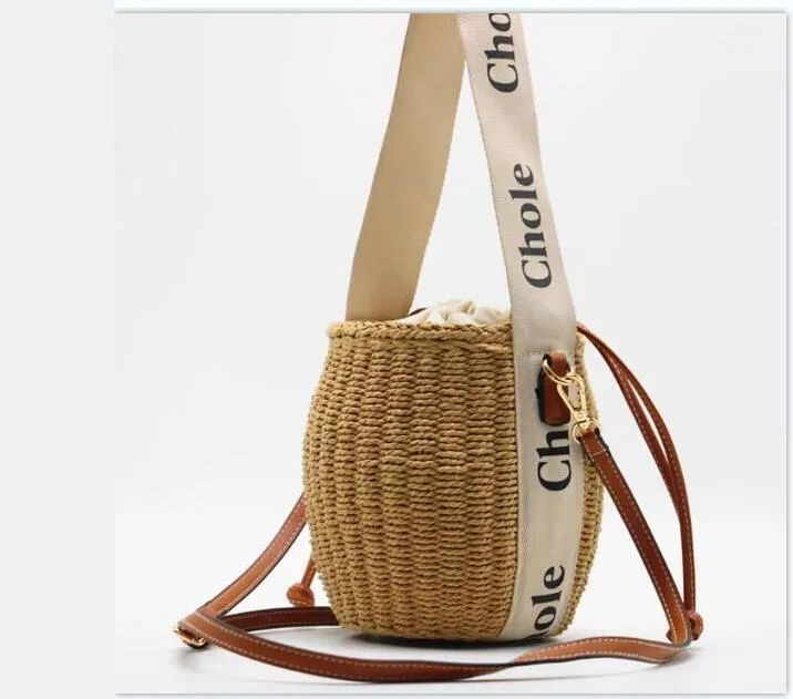 big bag designer fashion woody raffia tote bag men and women handbag woven leather bucket bags wi... | DHGate