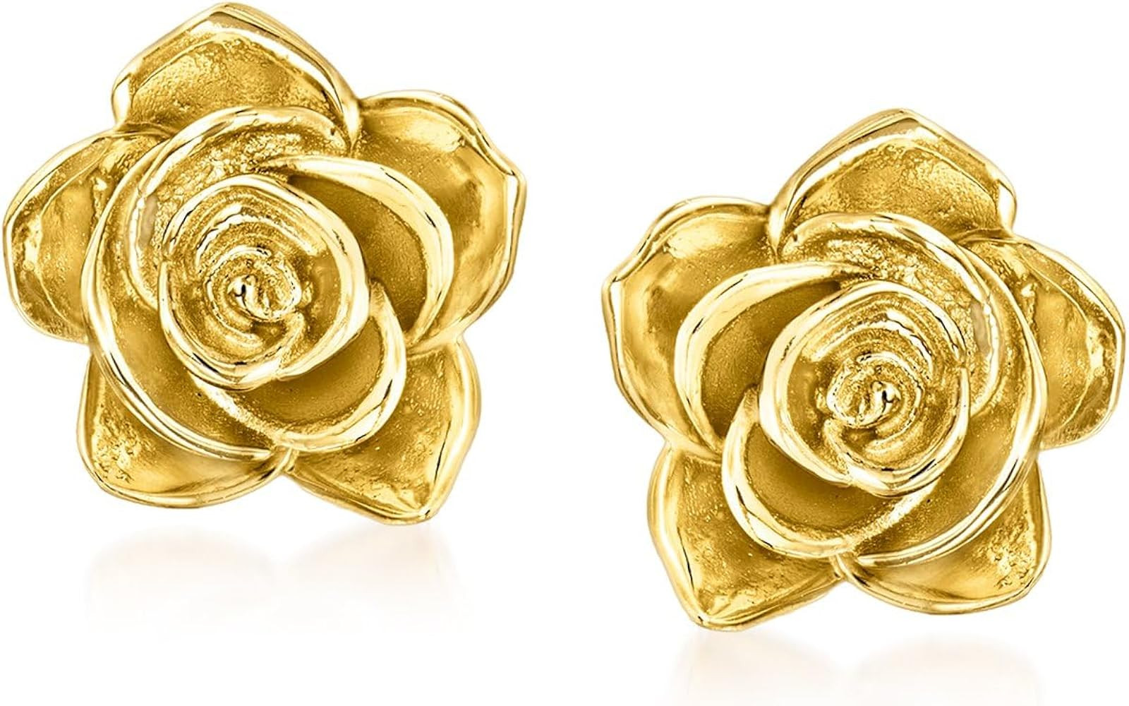Pure Collection by Ross-Simons Italian 14kt Yellow Gold Rose Earrings | Amazon (US)