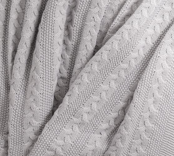 Evette Cable Knit Throw | Pottery Barn (US)